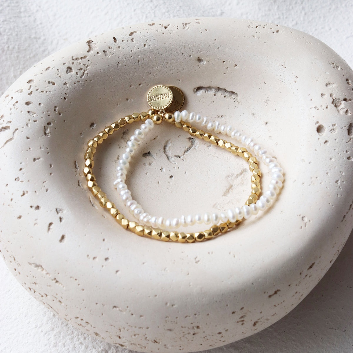Iconic Beaded Stretch Bracelet - Freshwater Pearl