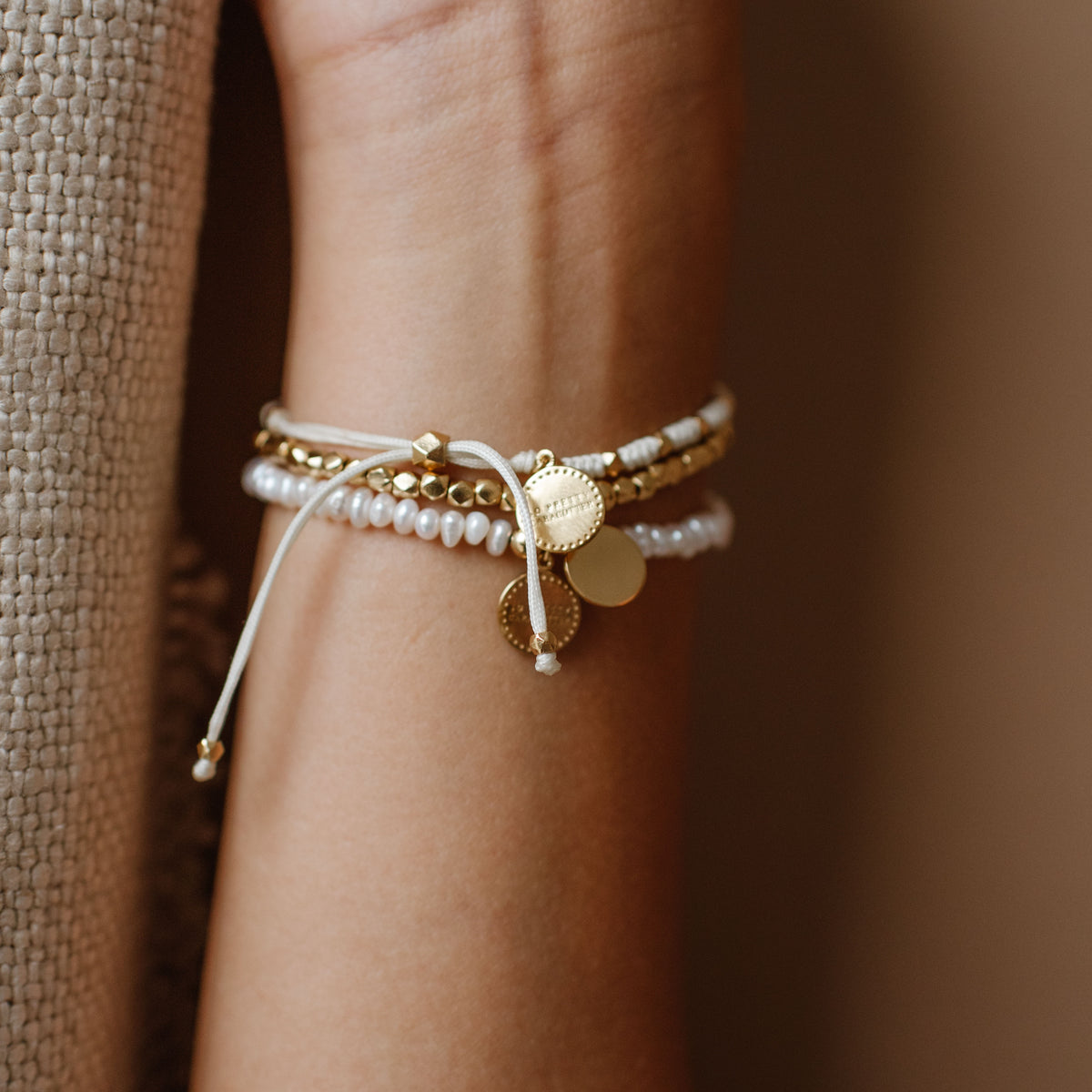Iconic Beaded Stretch Bracelet - Freshwater Pearl
