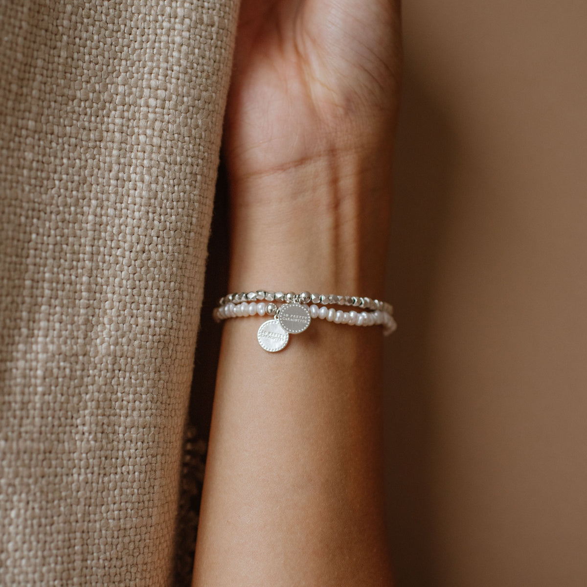 Iconic Beaded Stretch Bracelet - Freshwater Pearl