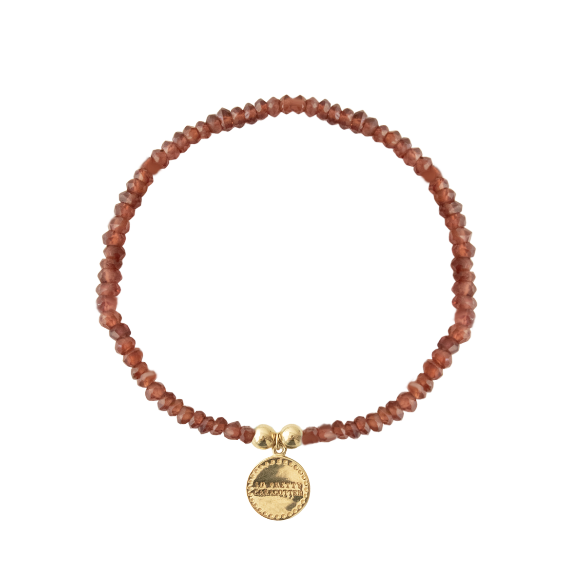 Iconic Beaded Stretch Bracelet - Garnet