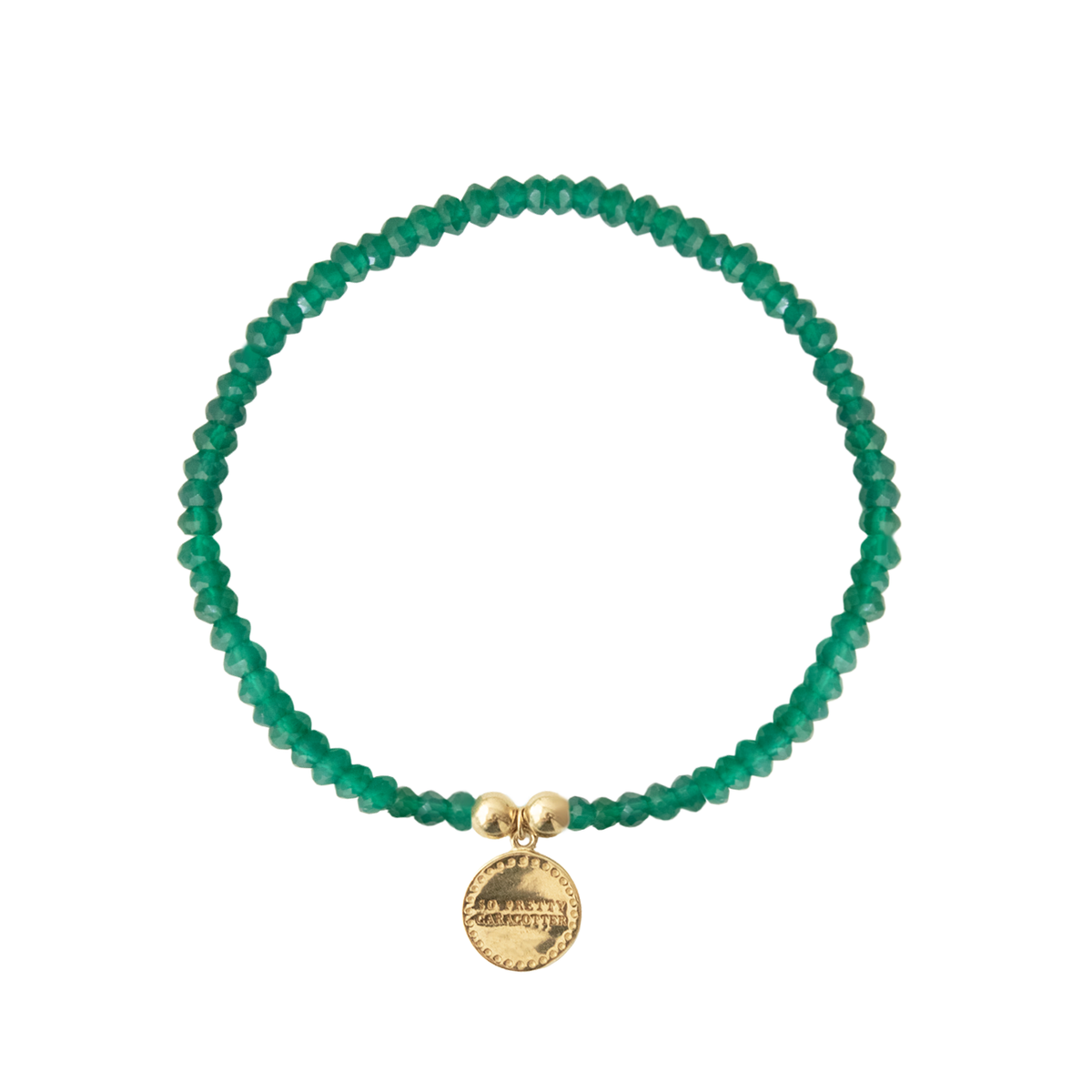 Iconic Beaded Stretch Bracelet - Green Onyx