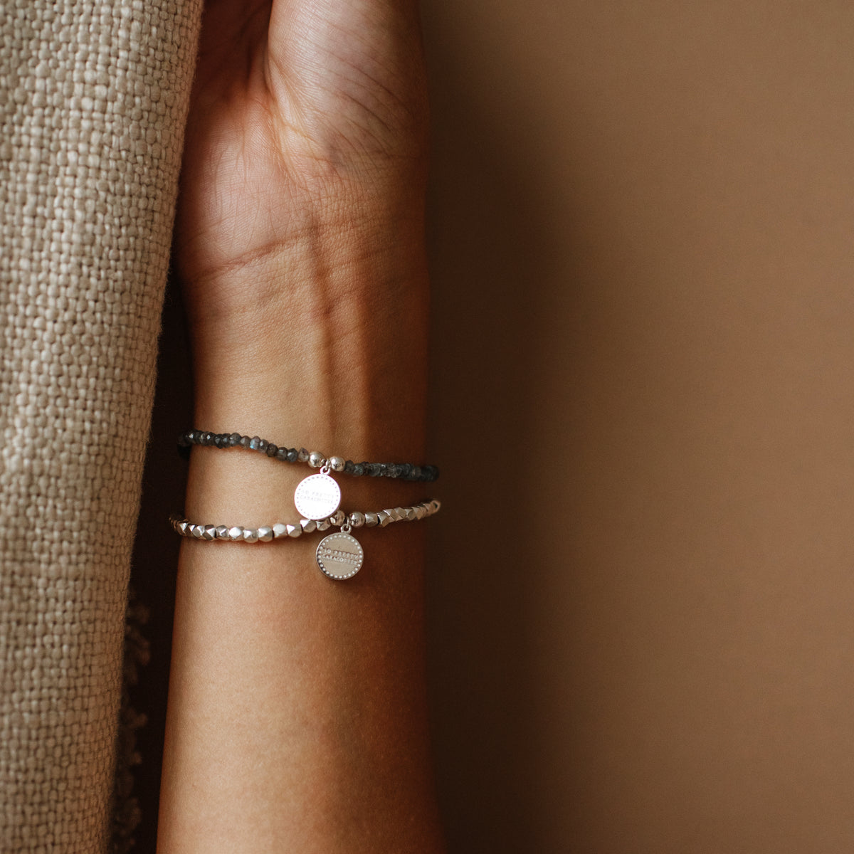 Iconic Beaded Stretch Bracelet - Labradorite