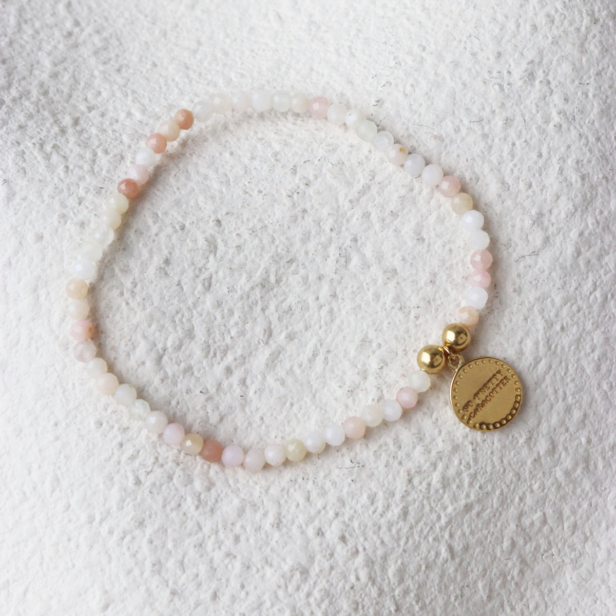 Iconic Beaded Stretch Bracelet - Pink Opal
