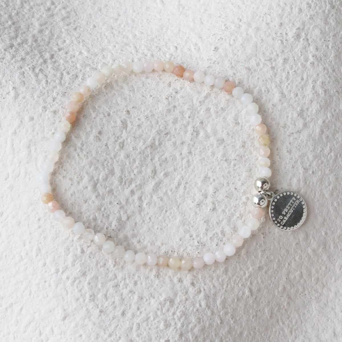 Iconic Beaded Stretch Bracelet - Pink Opal
