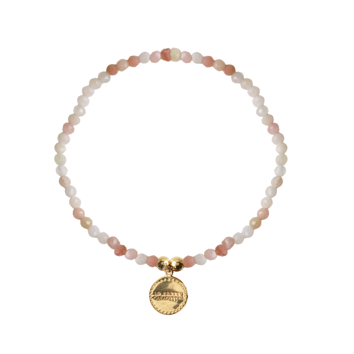Iconic Beaded Stretch Bracelet - Pink Opal