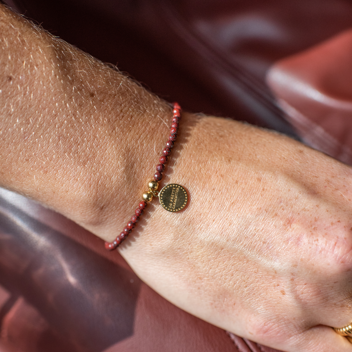 Iconic Beaded Stretch Bracelet - Sedona Red Jasper