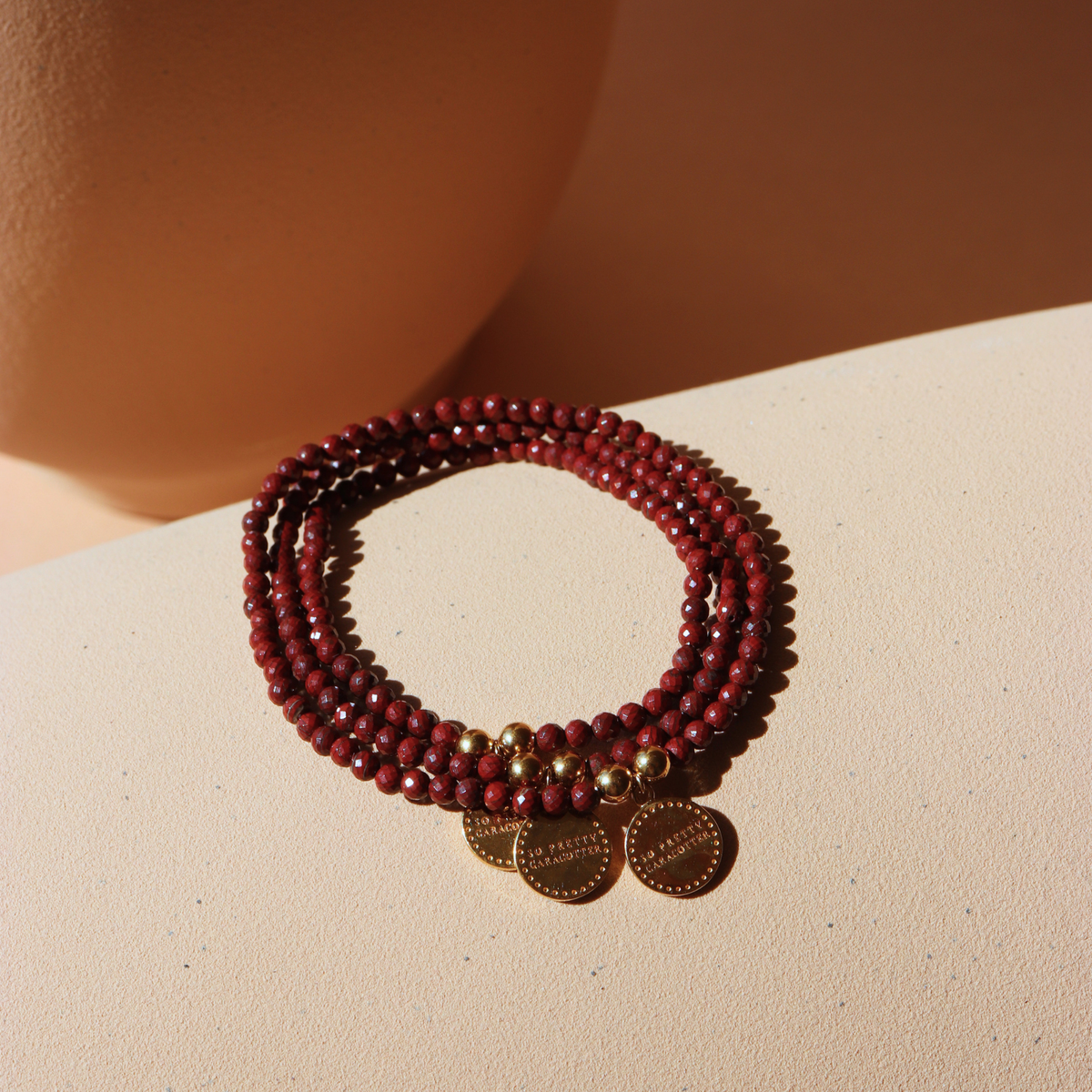 Iconic Beaded Stretch Bracelet - Sedona Red Jasper