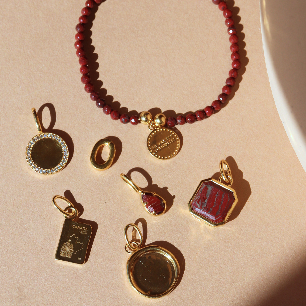 Iconic Beaded Stretch Bracelet - Sedona Red Jasper