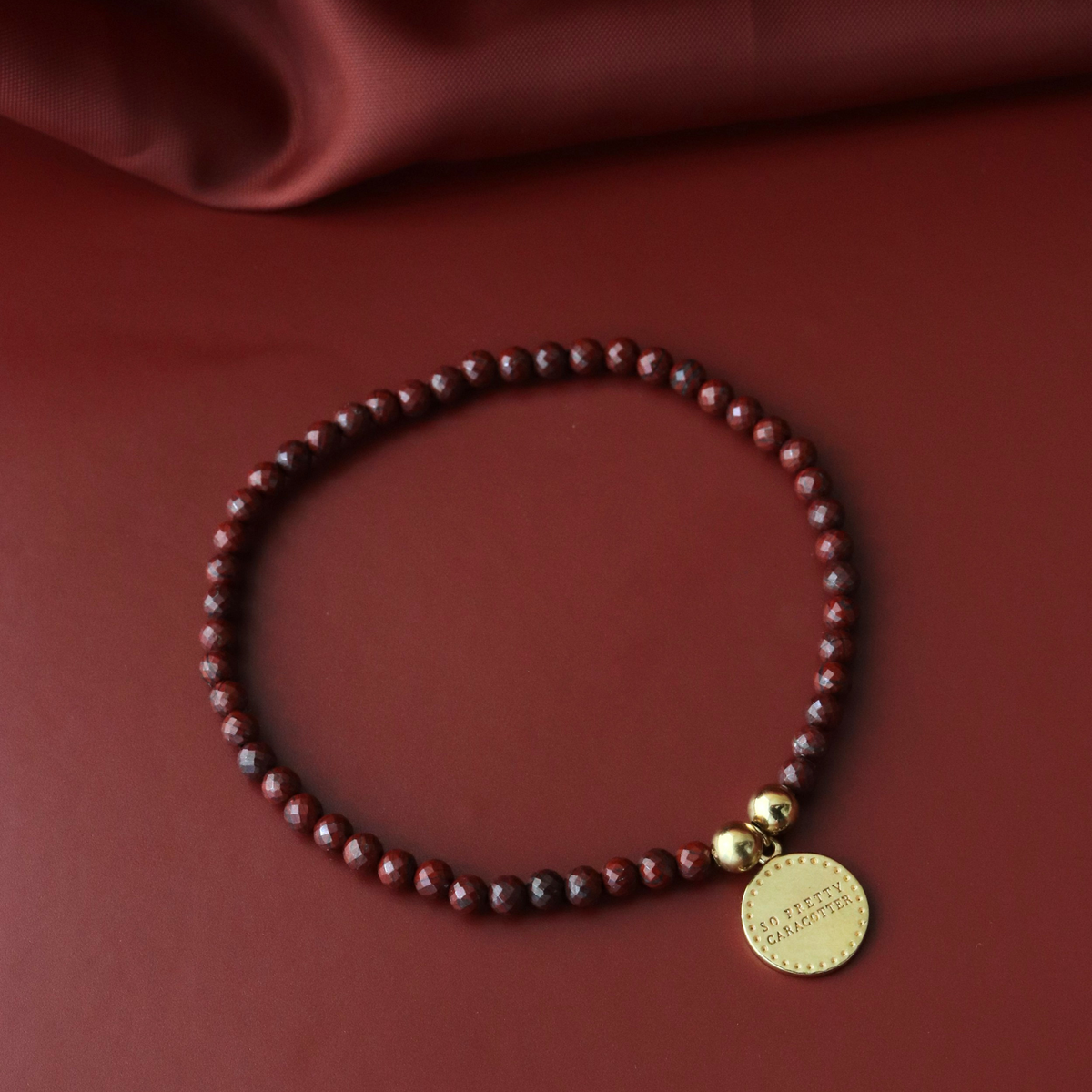 Iconic Beaded Stretch Bracelet - Sedona Red Jasper