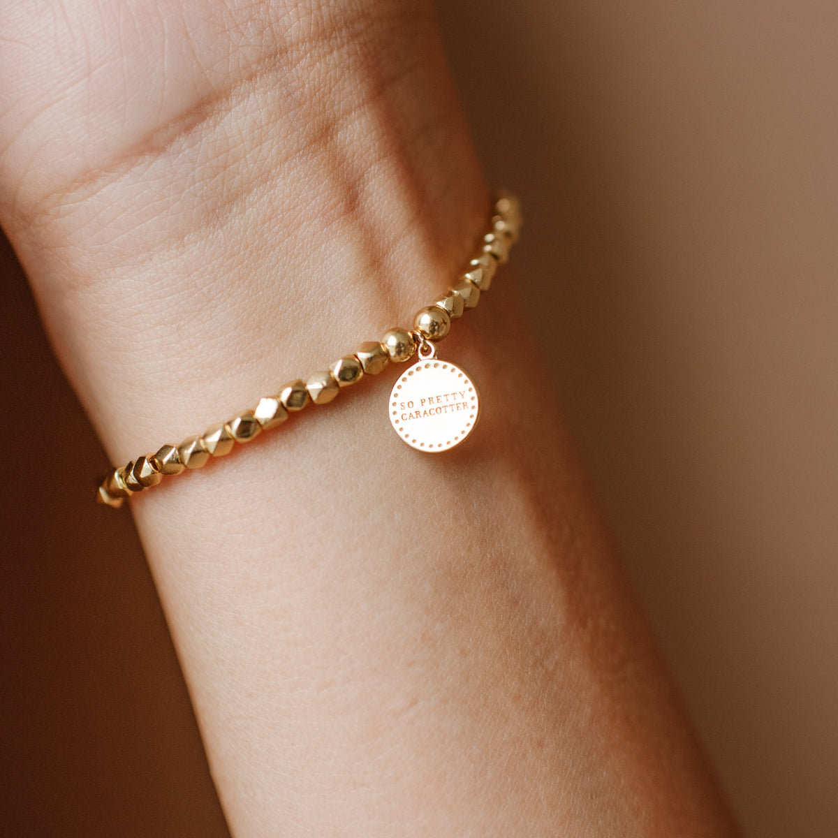 Iconic Metal Beaded Stretch Bracelet