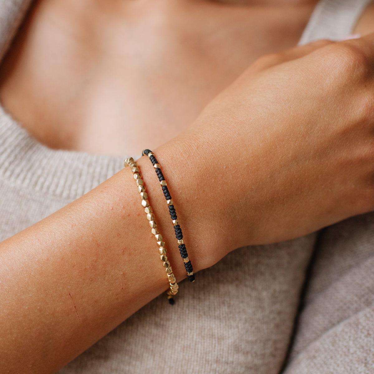 Iconic Metal Beaded Stretch Bracelet