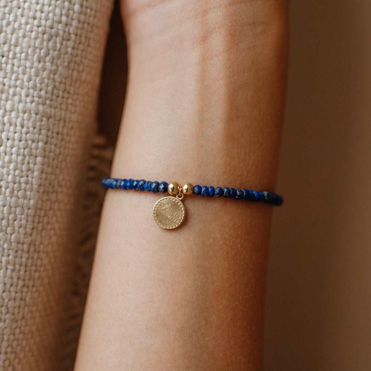 Iconic Beaded Stretch Bracelet - Lapis