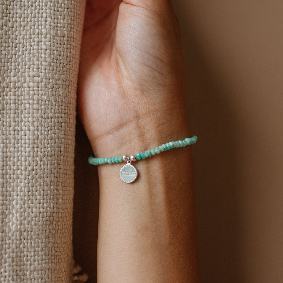 Iconic Beaded Stretch Bracelet - Amazonite
