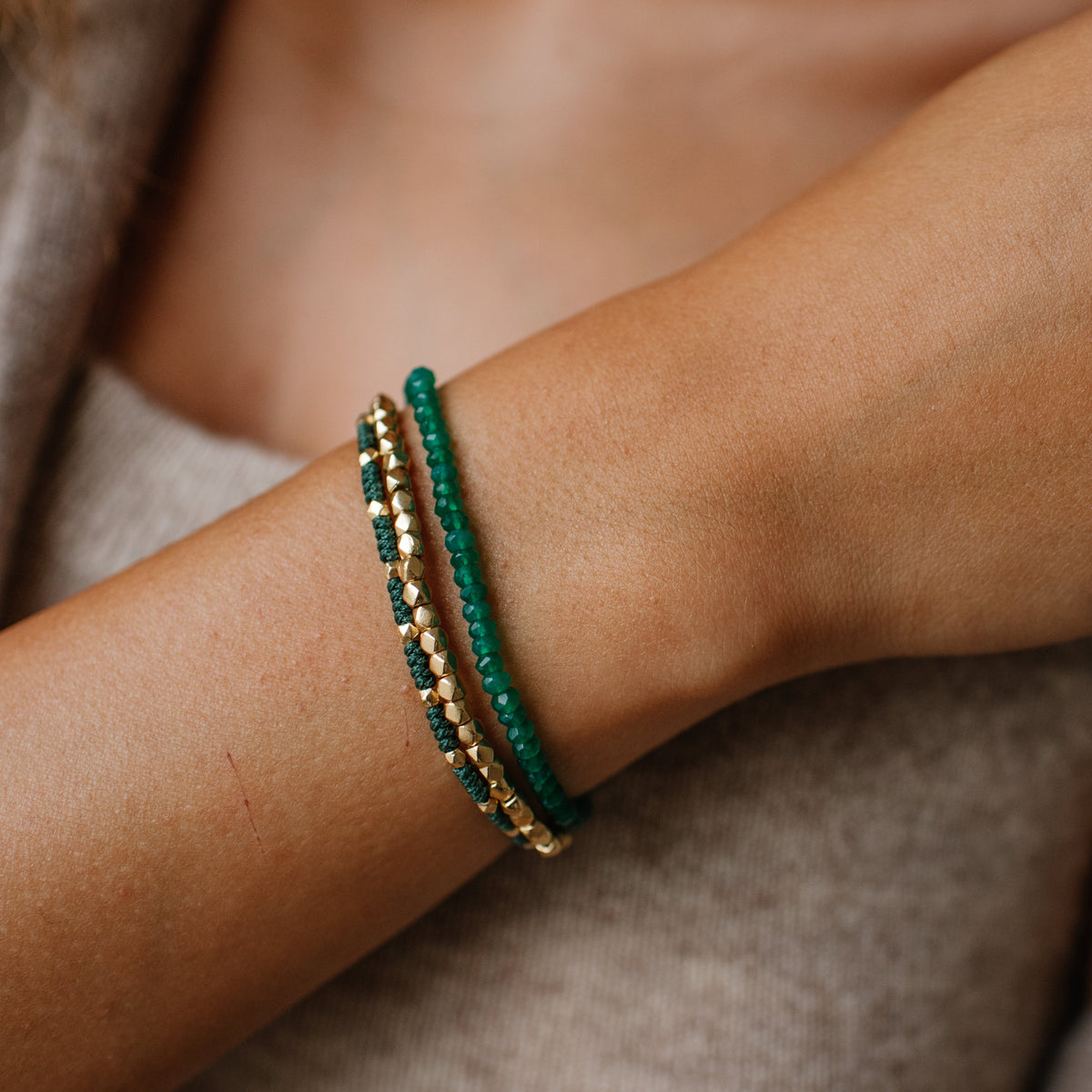 Joy Adjustable Friendship Bracelet - Emerald Green