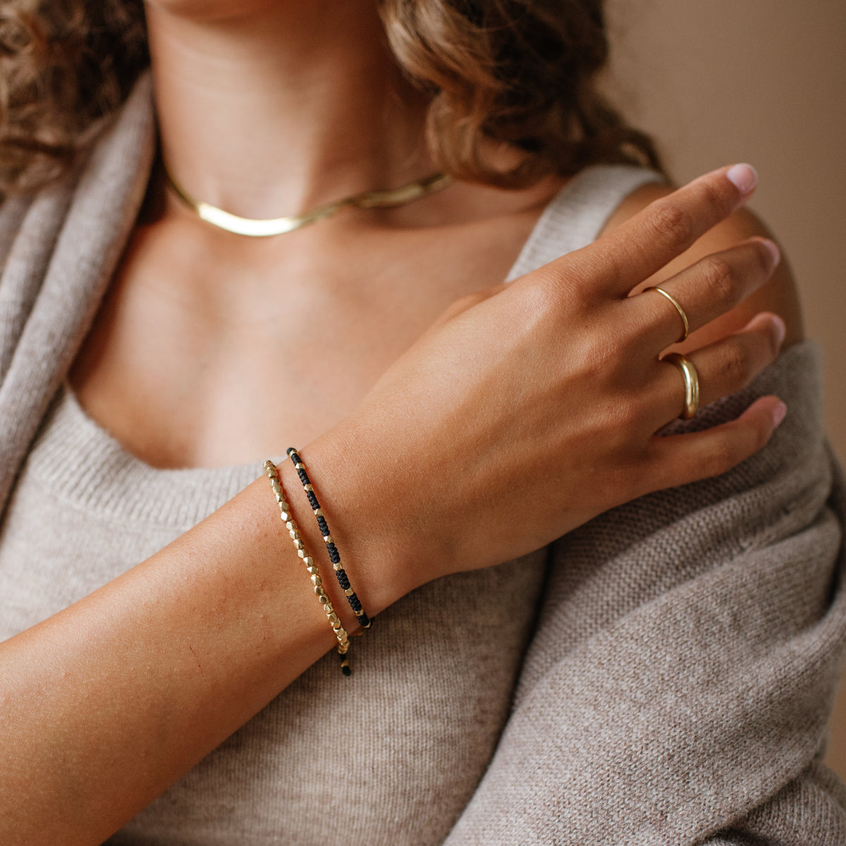Joy Adjustable Friendship Bracelet - Black