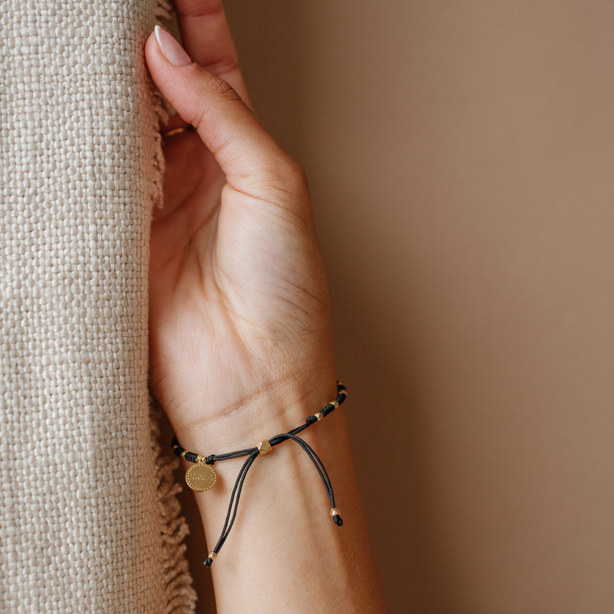 Joy Adjustable Friendship Bracelet - Black