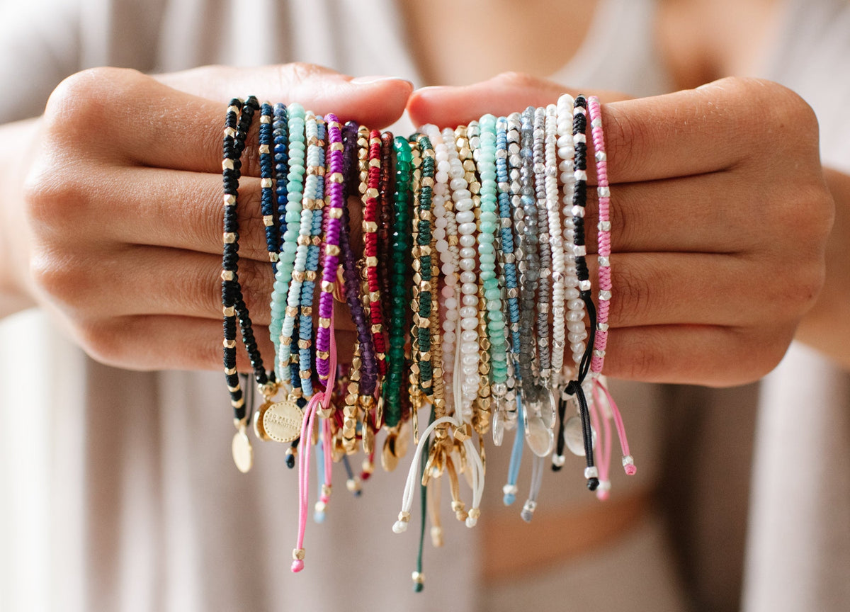 Iconic Beaded Stretch Bracelet - Black Onyx