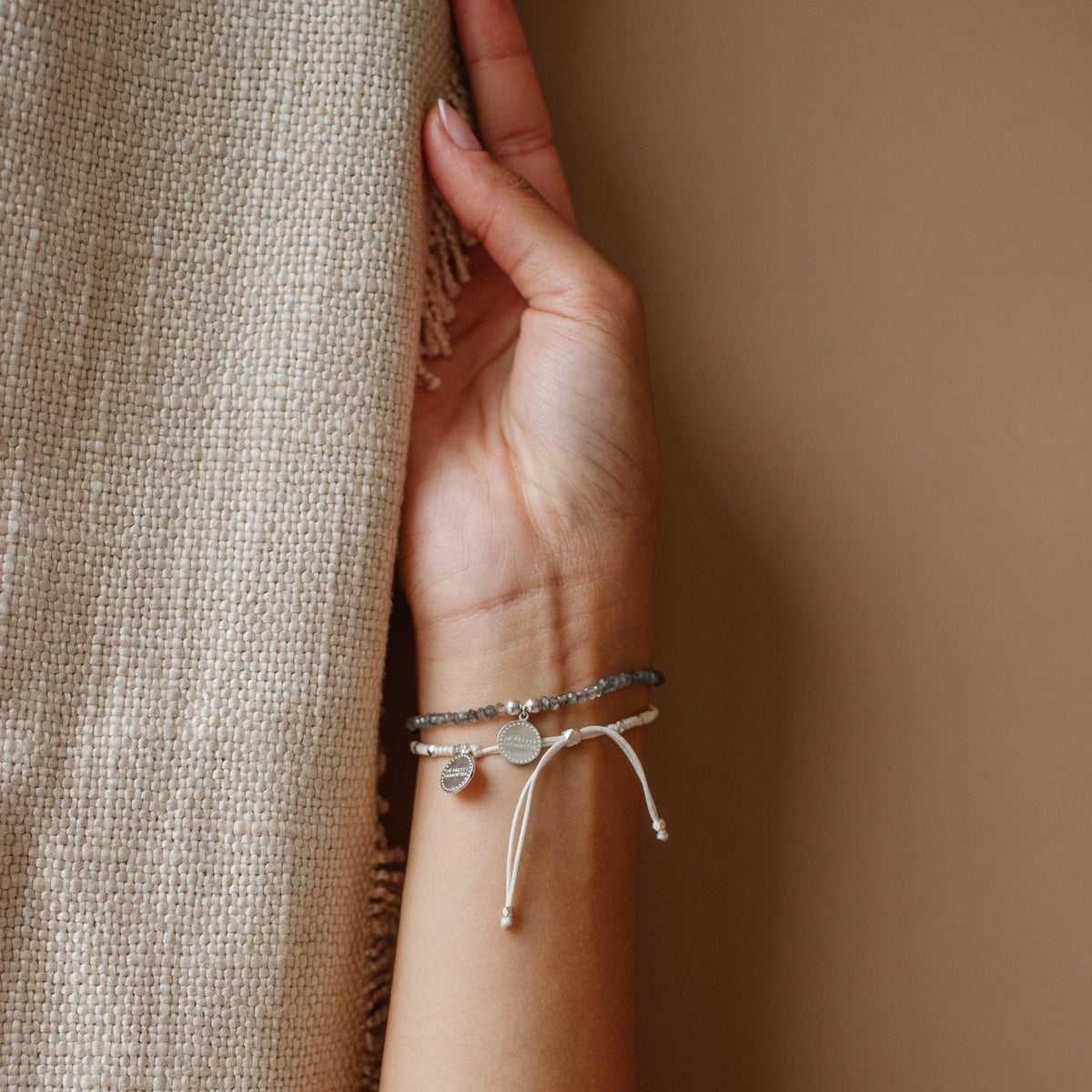 Joy Adjustable Friendship Bracelet - Cream