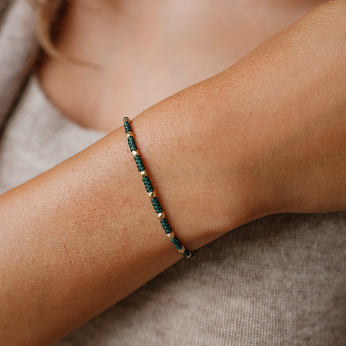 Joy Adjustable Friendship Bracelet - Emerald Green