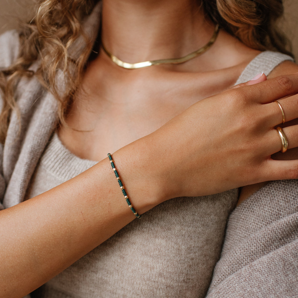 Joy Adjustable Friendship Bracelet - Emerald Green