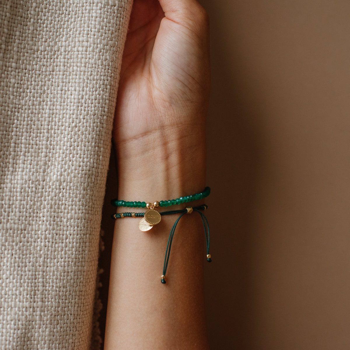 Joy Adjustable Friendship Bracelet - Emerald Green