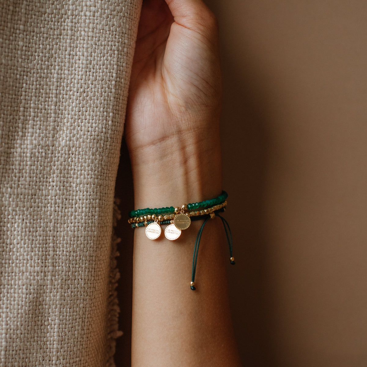 Joy Adjustable Friendship Bracelet - Emerald Green
