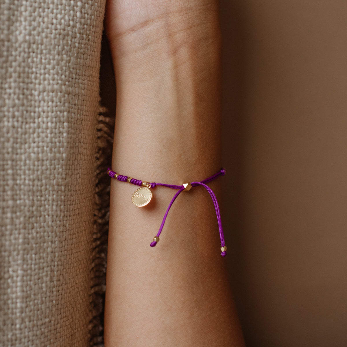 Joy Adjustable Friendship Bracelet - Purple