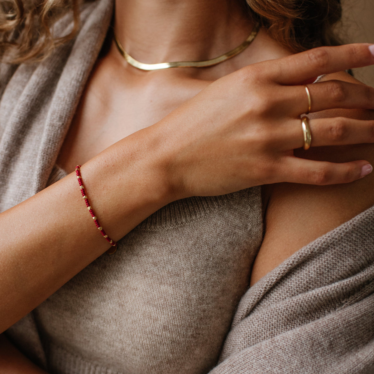 Joy Adjustable Friendship Bracelet - Red