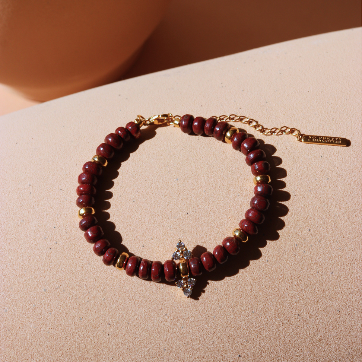 Joy Beaded Crystal Bracelet - Sedona Red Jasper