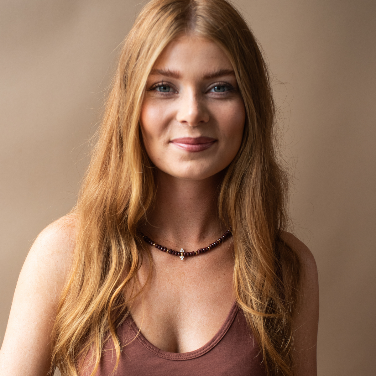Preorder Joy Beaded Crystal Necklace - Sedona Red Jasper