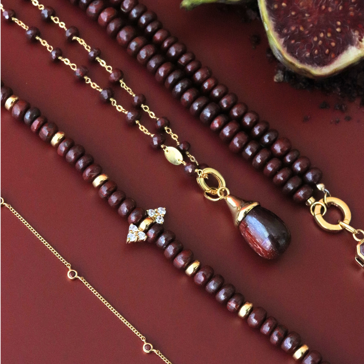 Preorder Joy Beaded Crystal Necklace - Sedona Red Jasper