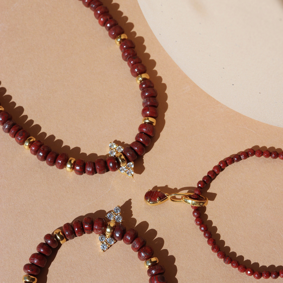 Preorder Joy Beaded Crystal Necklace - Sedona Red Jasper