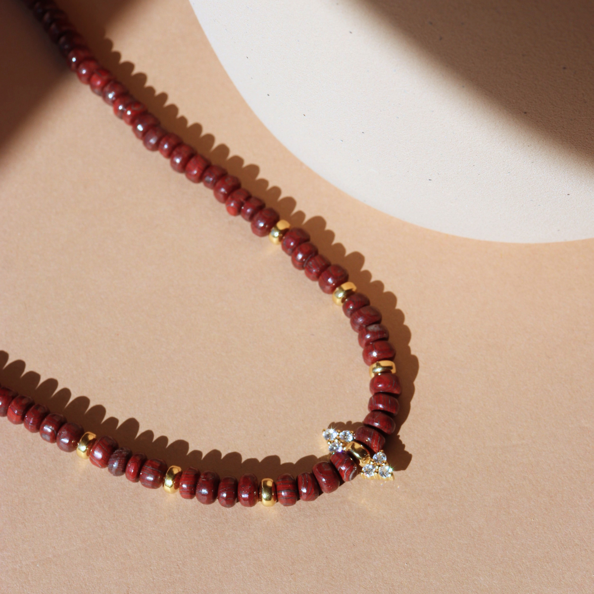 Preorder Joy Beaded Crystal Necklace - Sedona Red Jasper