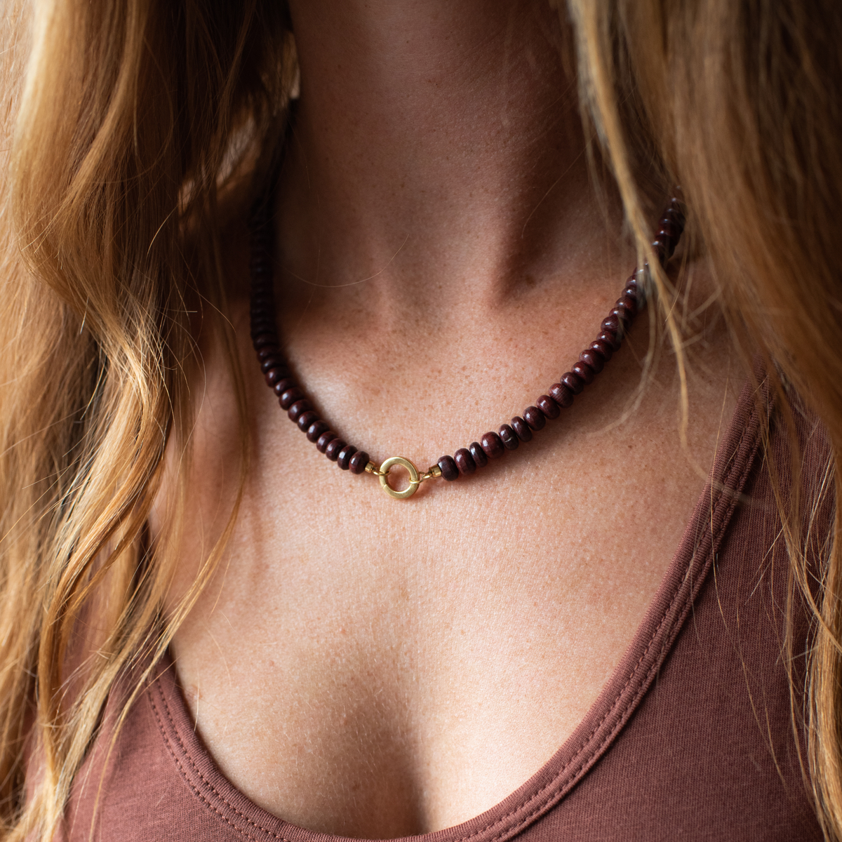 Preorder Joy Beaded Open Ended Necklace - Sedona Red Jasper - Choose Connector