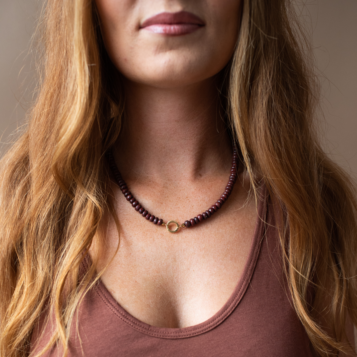 Preorder Joy Beaded Open Ended Necklace - Sedona Red Jasper - Choose Connector