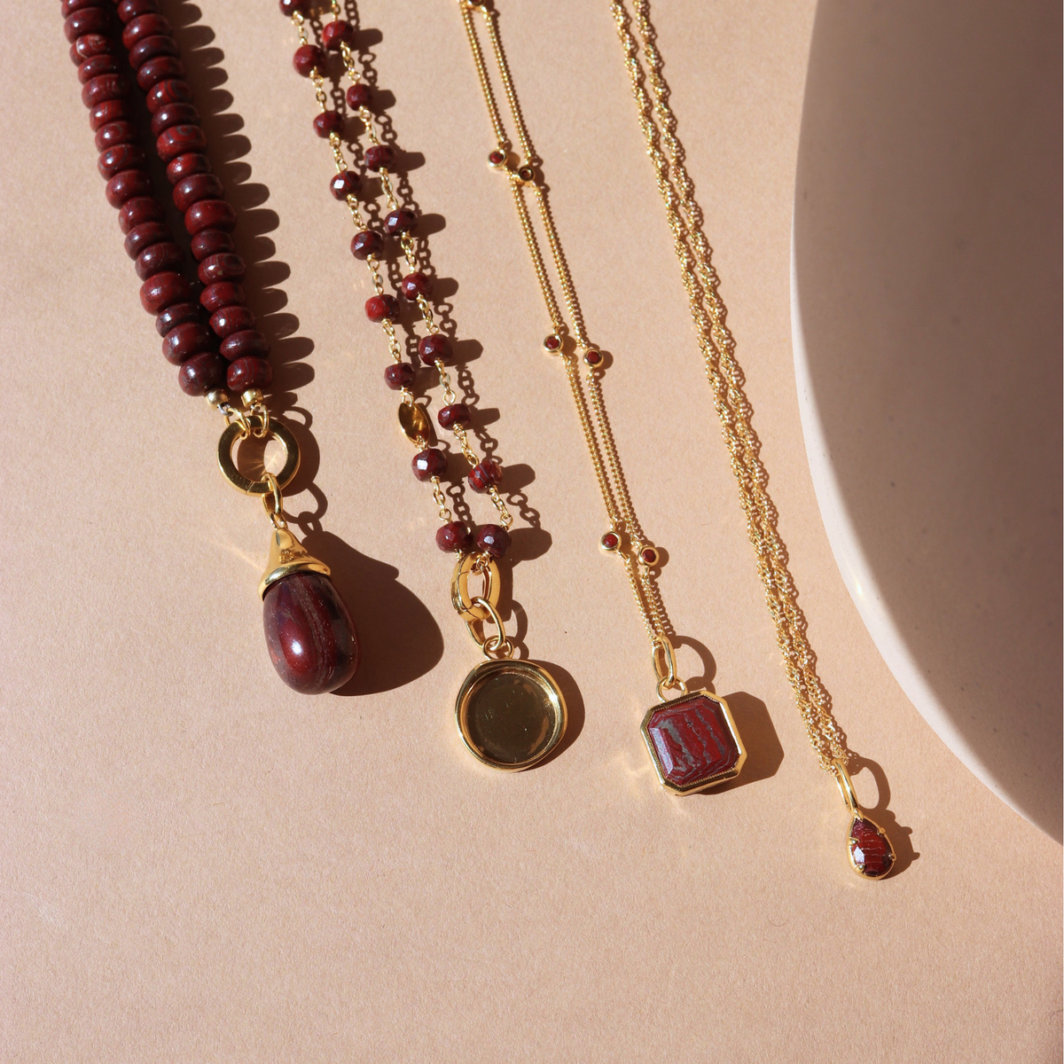 Pre-Order Joy Vintage Drop Charm - Sedona Red Jasper & Gold