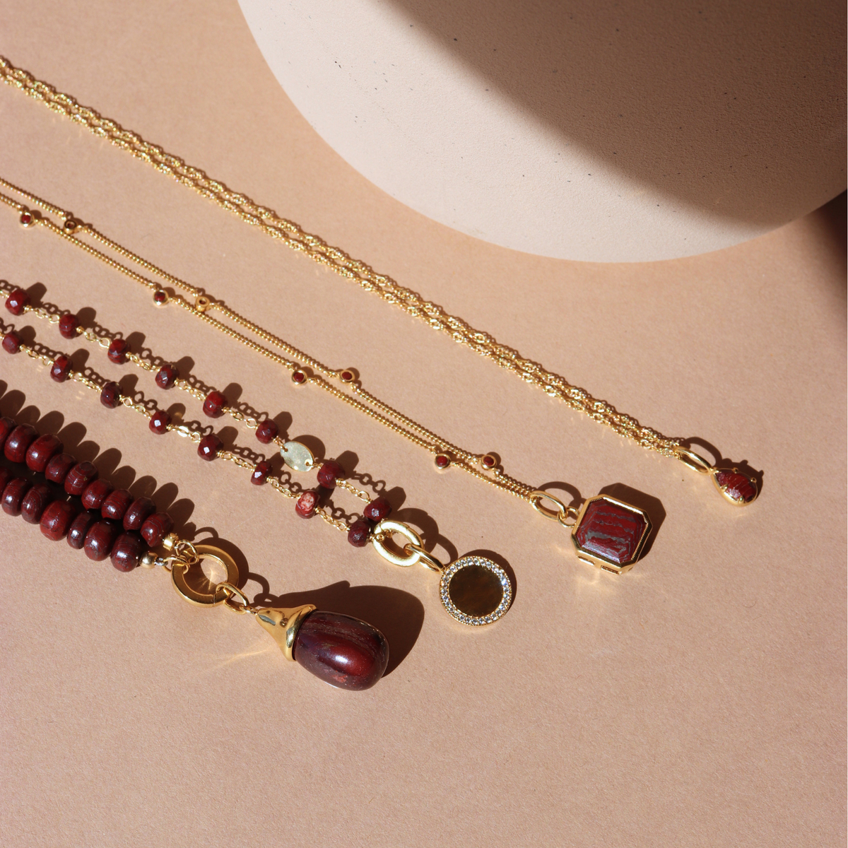 Pre-Order Joy Vintage Drop Charm - Sedona Red Jasper & Gold