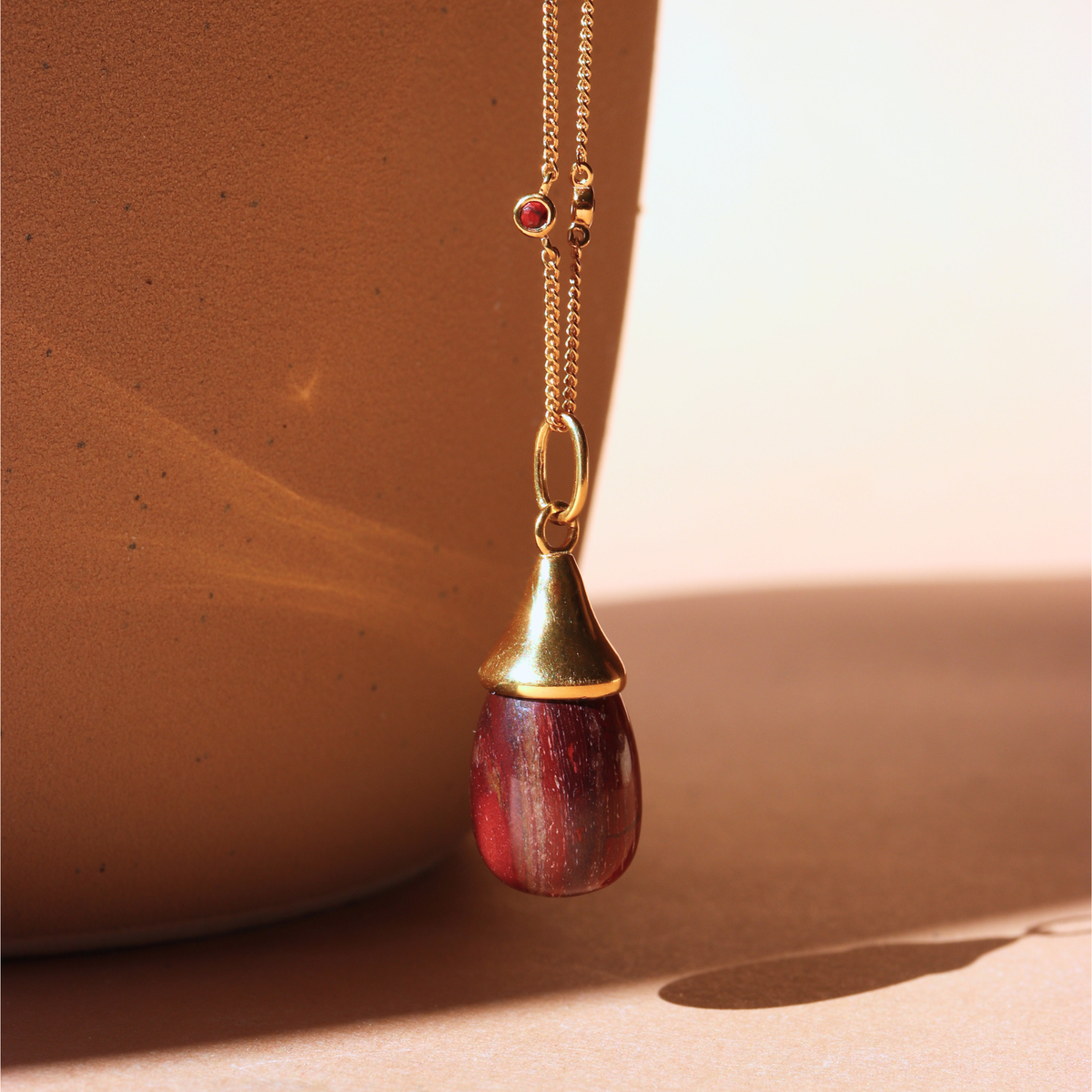 Pre-Order Joy Vintage Drop Charm - Sedona Red Jasper & Gold