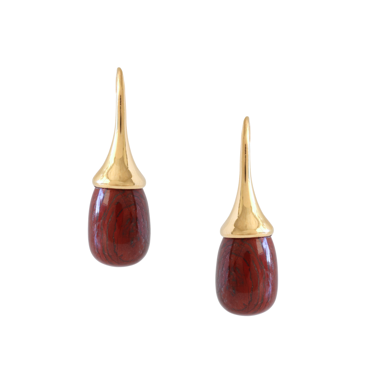 Joy Vintage Drop Earrings - Sedona Red Jasper & Gold