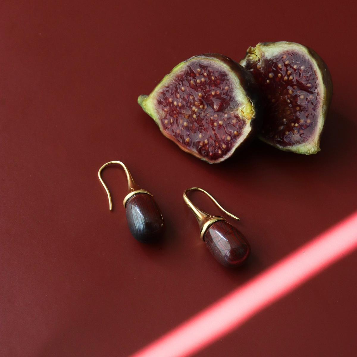 Joy Vintage Drop Earrings - Sedona Red Jasper & Gold