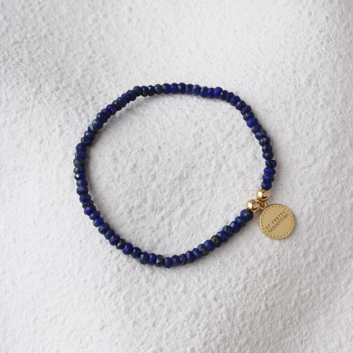 Iconic Beaded Stretch Bracelet - Lapis