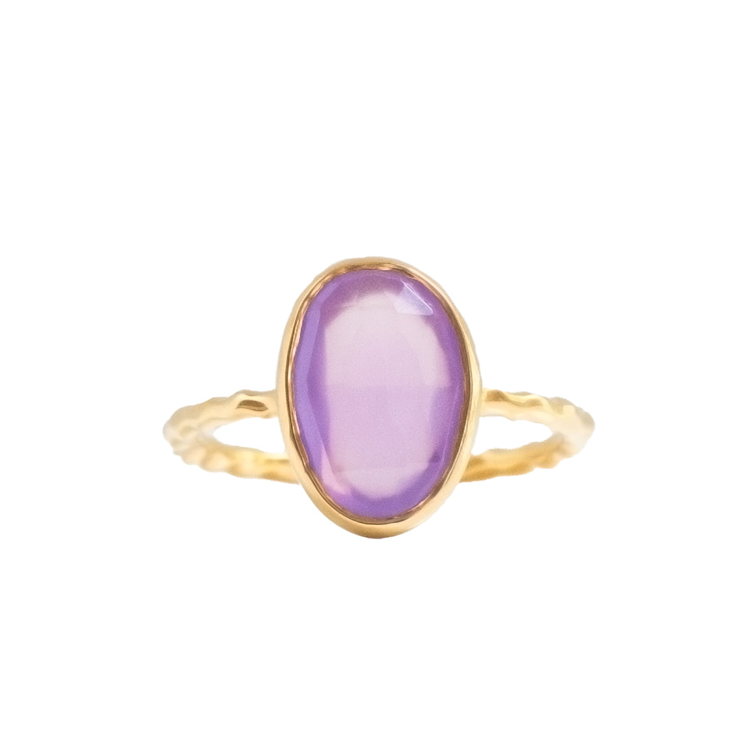 PROTECT OVAL RING - LAVENDER CHALCEDONY &amp; GOLD