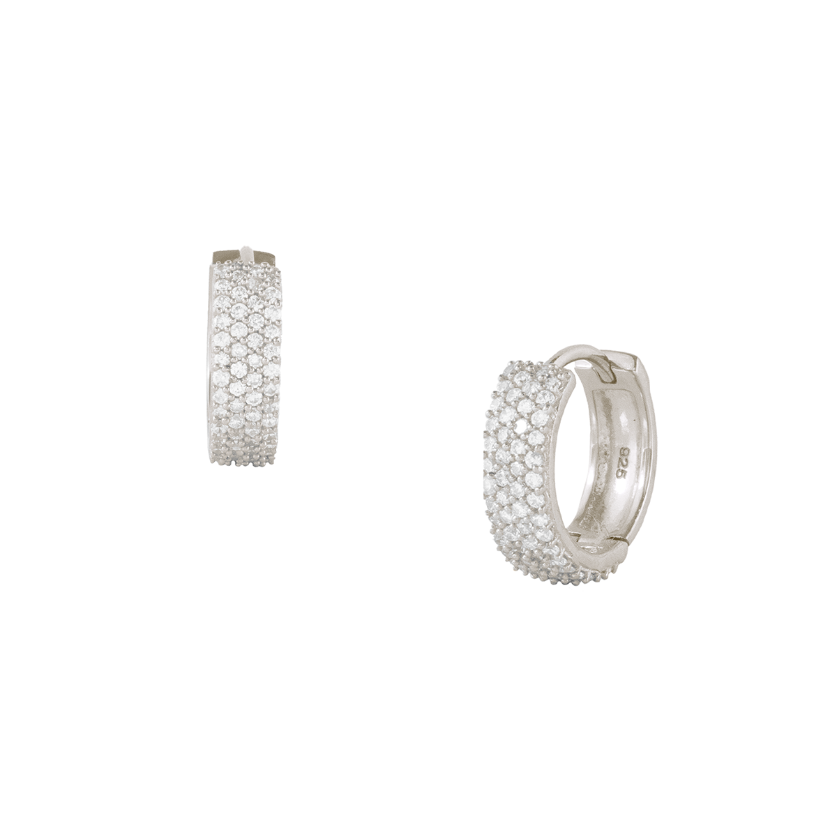 DAY 3: LOVE CIGAR BAND HUGGIE HOOPS - CUBIC ZIRCONIA