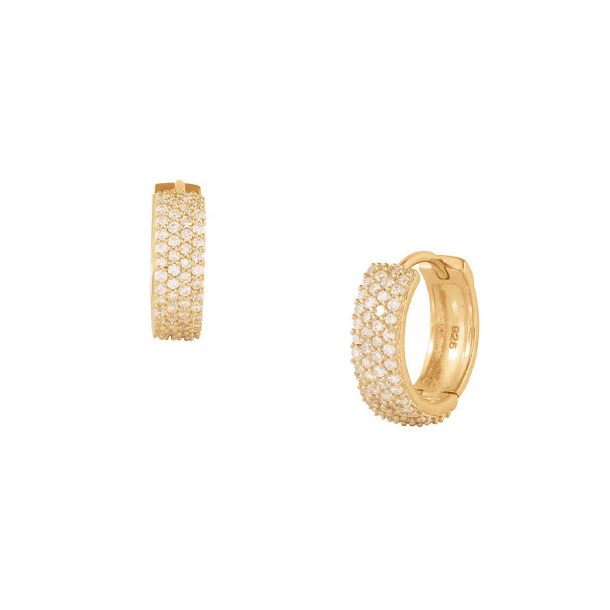 DAY 3: LOVE CIGAR BAND HUGGIE HOOPS - CUBIC ZIRCONIA