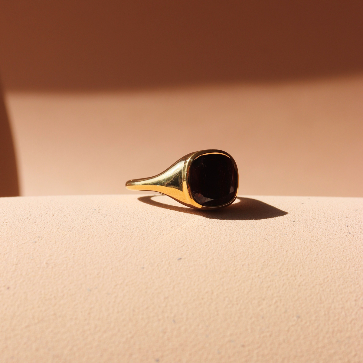 Love Cushion Cut Signet Ring - Sedona Red Jasper