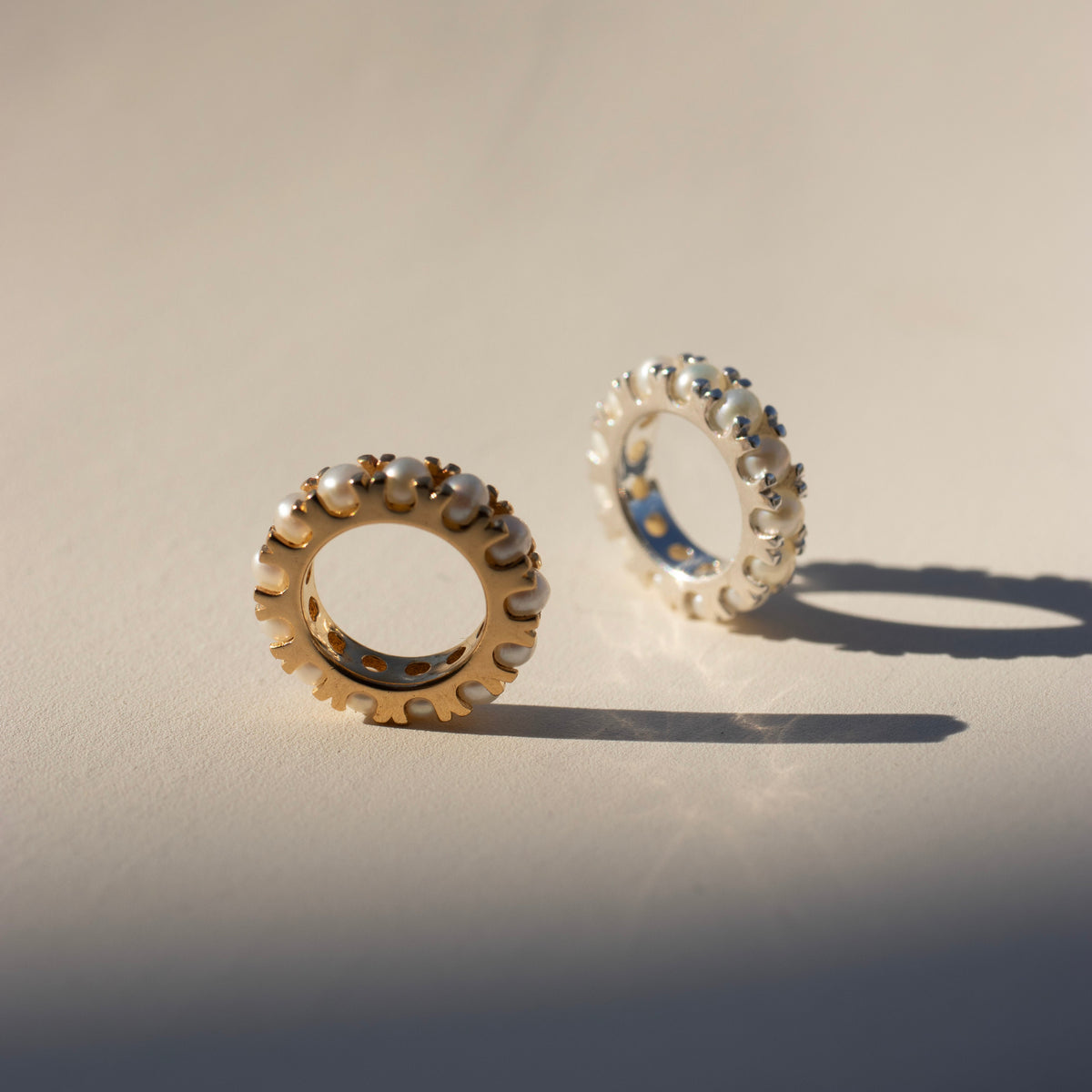 Love Eternity Ring Charm - Pearl