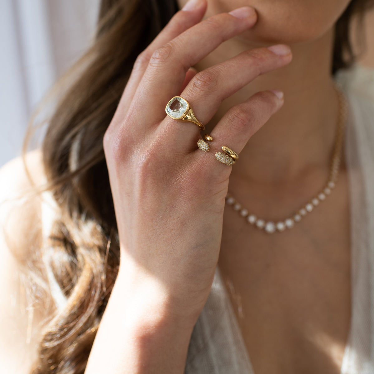 Love Pave Open Ring - Cubic Zirconia
