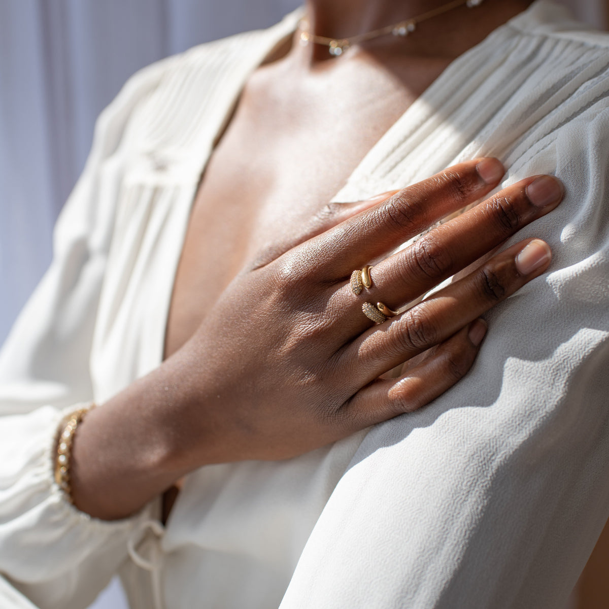 Love Pave Open Ring - Cubic Zirconia