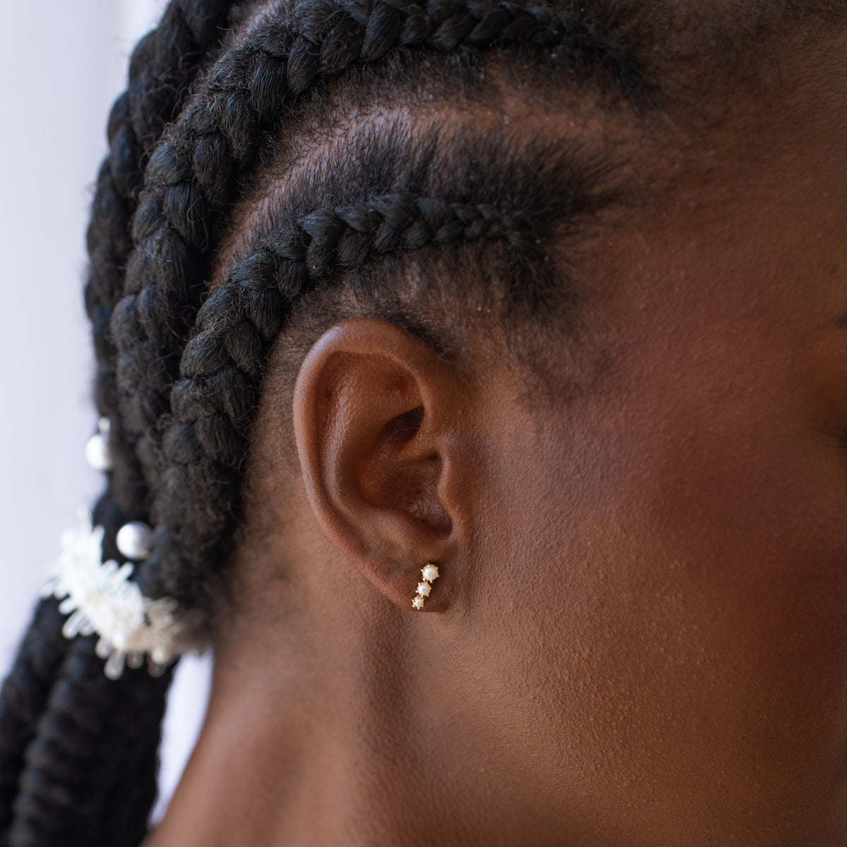 Love Trio Bar Studs - Pearl