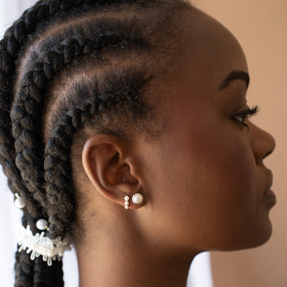 Love Trio Bar Studs - Pearl